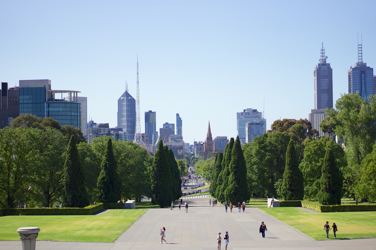 Looking toward the CBD from the Shrine of Remembrance