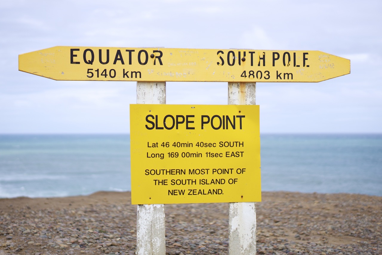 Slope Point, southern most point of the South Island of New Zealand