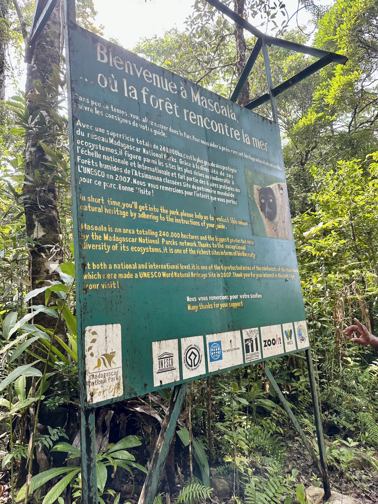 The sign at Masoala National Park